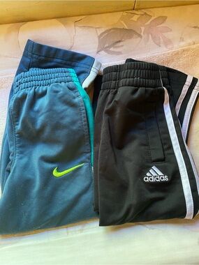 Nike Kids Dark Teal and Neon Green Athletic Pants